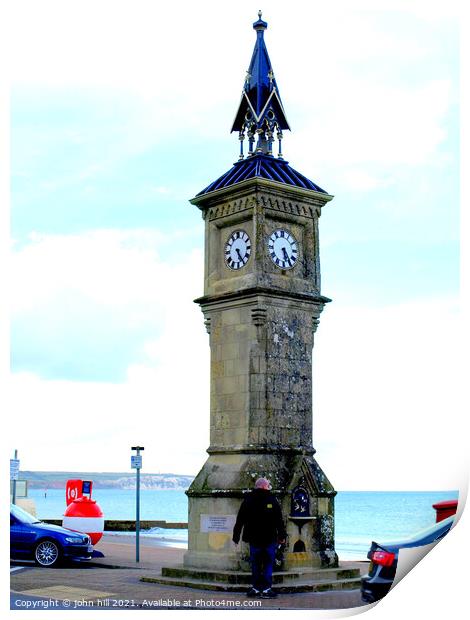  Jubilee Clock tower at Shanklin on the Isle of Wight. Print by john hill