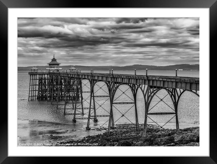 Monochrome Pier Framed Mounted Print by Rory Hailes