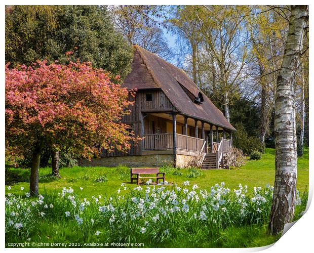 Beautiful Gardens at Leeds Castle in Kent, UK Print by Chris Dorney