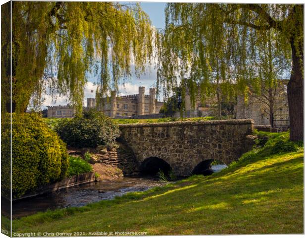 Beautiful Gardens at Leeds Castle in Kent, UK Canvas Print by Chris Dorney
