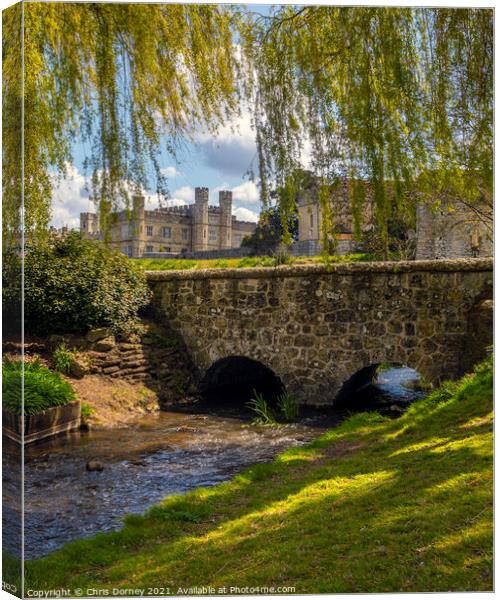 Beautiful Gardens at Leeds Castle in Kent, UK Canvas Print by Chris Dorney