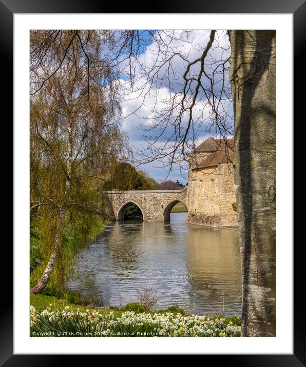 The Moat of Leeds Castle in Kent, UK Framed Mounted Print by Chris Dorney