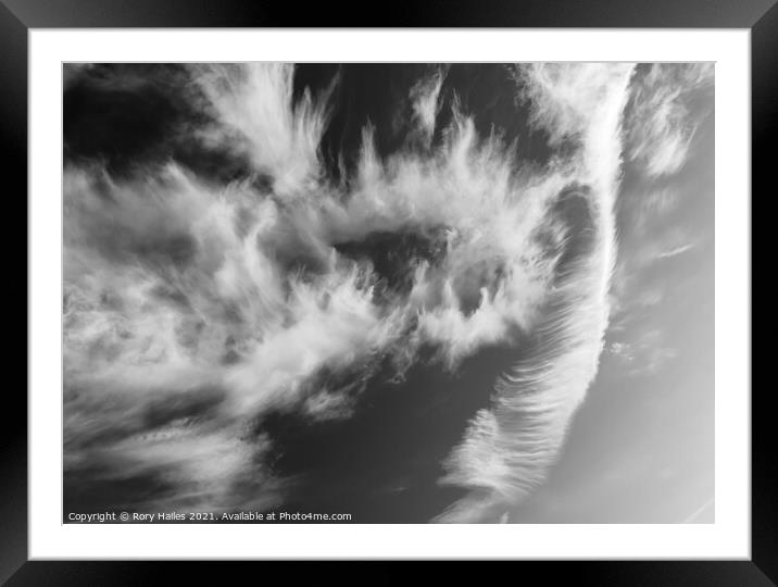 Monochrome cloud formation Framed Mounted Print by Rory Hailes