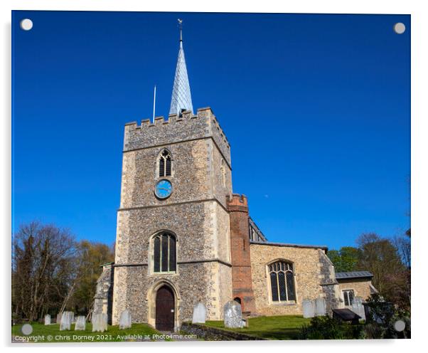 St. Mary the Great Church in Sawbridgeworth, Hertfordshire Acrylic by Chris Dorney