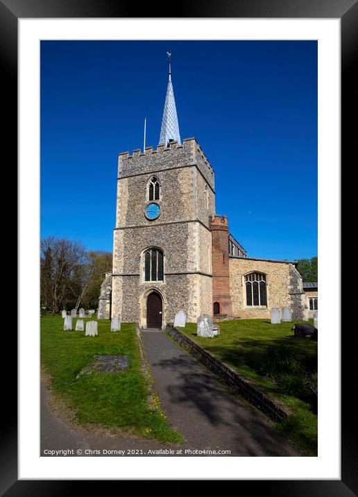 St. Mary the Great Church in Sawbridgeworth, Hertfordshire Framed Mounted Print by Chris Dorney