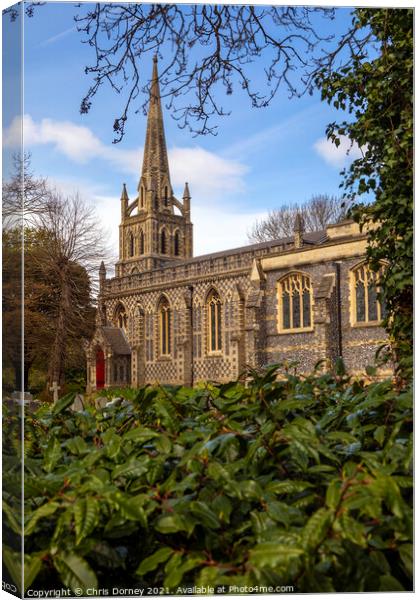 Church of St. Peter and St. Paul in the town of Chingford in Lon Canvas Print by Chris Dorney