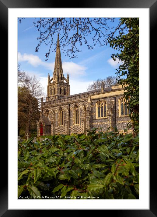 Church of St. Peter and St. Paul in the town of Chingford in Lon Framed Mounted Print by Chris Dorney