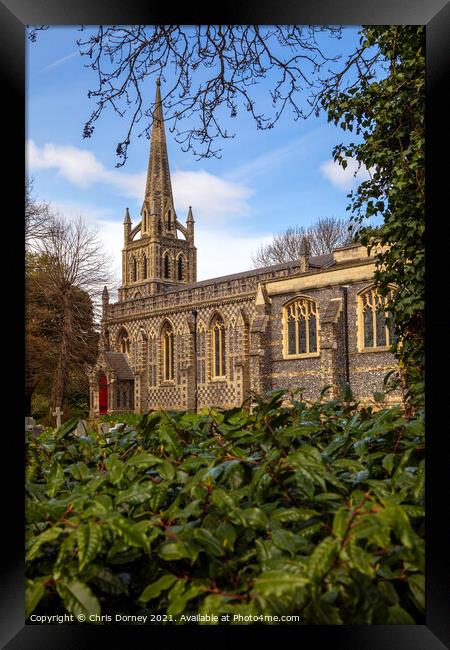 Church of St. Peter and St. Paul in the town of Chingford in Lon Framed Print by Chris Dorney