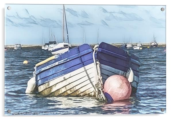 Boat and Buoy Digital Art Acrylic by Ian Lewis