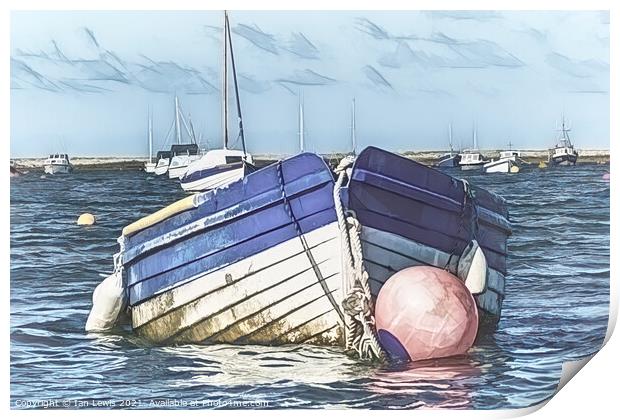 Boat and Buoy Digital Art Print by Ian Lewis