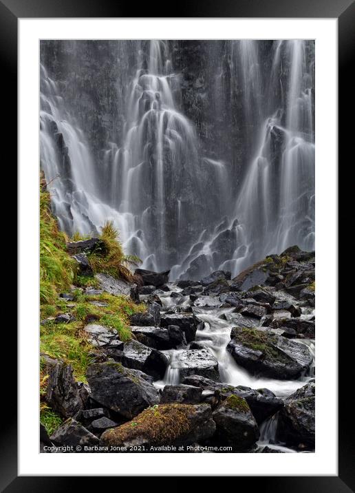 Clashnessie Waterfalls NC500 Assynt Scotland Framed Mounted Print by Barbara Jones