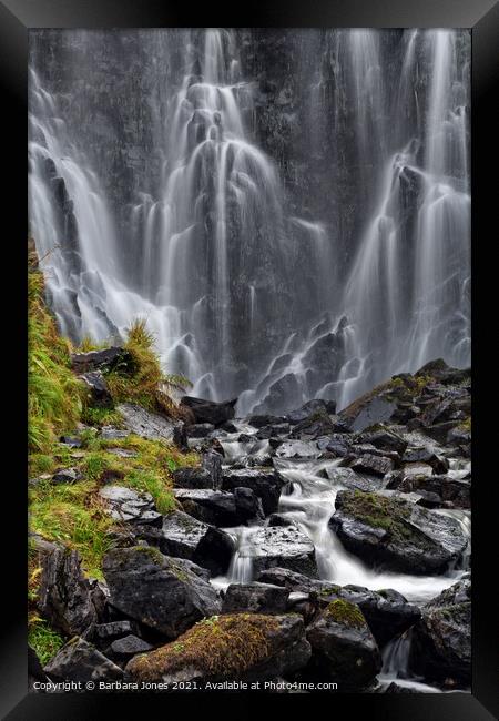 Clashnessie Waterfalls NC500 Assynt Scotland Framed Print by Barbara Jones