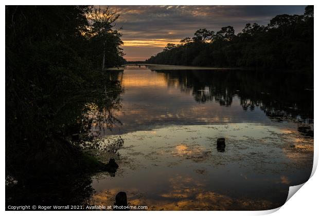 Sunset Reflection Print by Roger Worrall