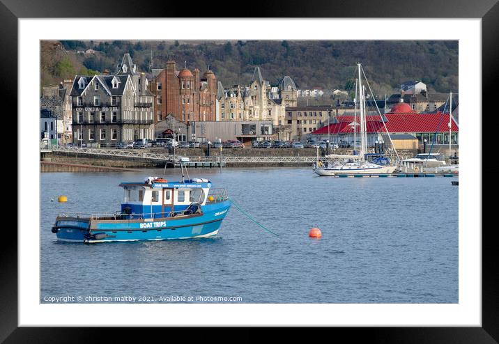 Boats in the harbour Oban Scotland Framed Mounted Print by christian maltby