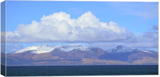 Arran mountain snow in May Canvas Print by Allan Durward Photography