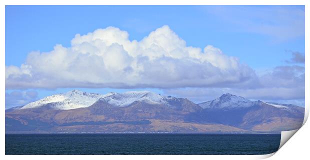 Arran mountain snow in May Print by Allan Durward Photography
