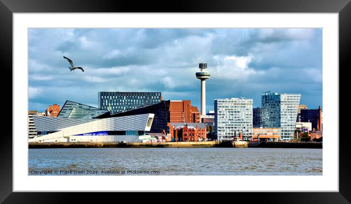 panorama of Liverpool waterfront south end Framed Mounted Print by Frank Irwin