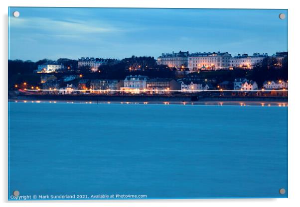 Filey Seafront Illuminations at Dusk Acrylic by Mark Sunderland
