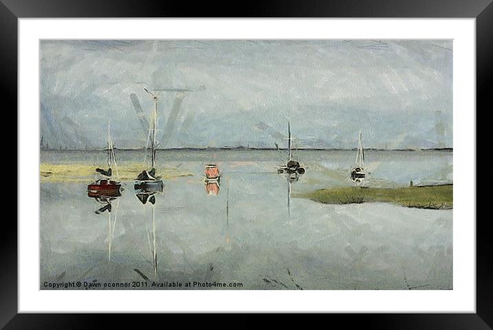 Boats on River Medway 2 Framed Mounted Print by Dawn O'Connor