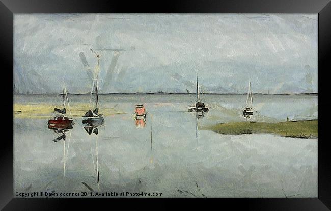 Boats on River Medway 2 Framed Print by Dawn O'Connor