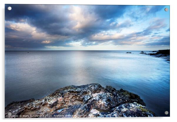 Rock Sea and Sky on the Fife Coast Acrylic by Mark Sunderland
