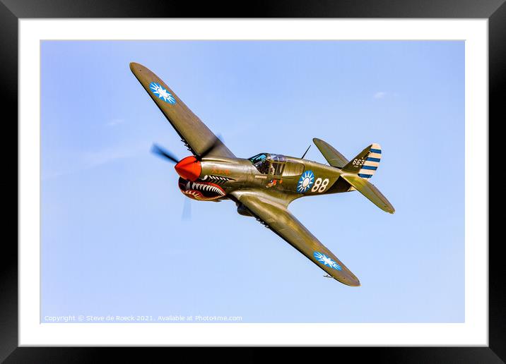 Curtiss P40 Framed Mounted Print by Steve de Roeck