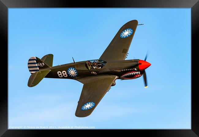 Curtiss P40 Warhawk Framed Print by Steve de Roeck