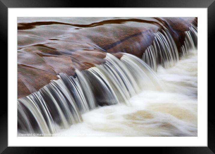 Waterfall in Grisedale Beck near Garsdale Head Framed Mounted Print by Mark Sunderland