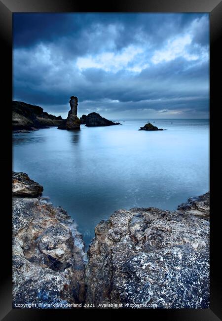 Rock and Spindle on the Fife Coast Framed Print by Mark Sunderland