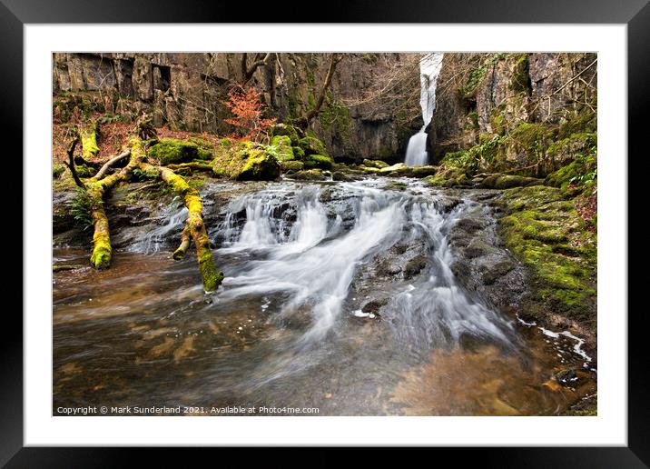 Catrigg Force near Stainforth in Ribblesdale Framed Mounted Print by Mark Sunderland