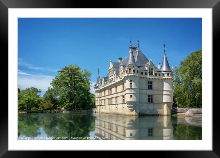 Azay-le-Rideau castle, Loire Valley, France Framed Mounted Print by Delphimages Art