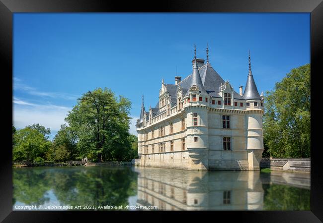 Azay-le-Rideau castle, Loire Valley, France Framed Print by Delphimages Art