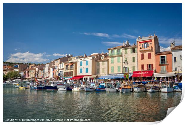Cassis harbour on the French riviera, France Print by Delphimages Art