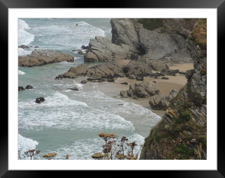 Erosion and Deposition at Newquay Framed Mounted Print by John Bridge