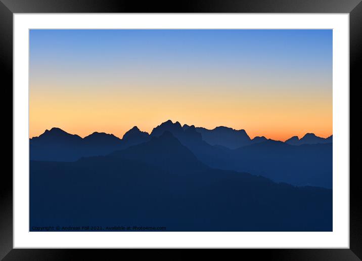 Sunrise in the Alps Framed Mounted Print by Andreas Föll