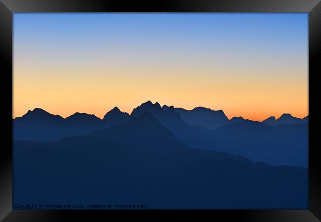 Sunrise in the Alps Framed Print by Andreas Föll