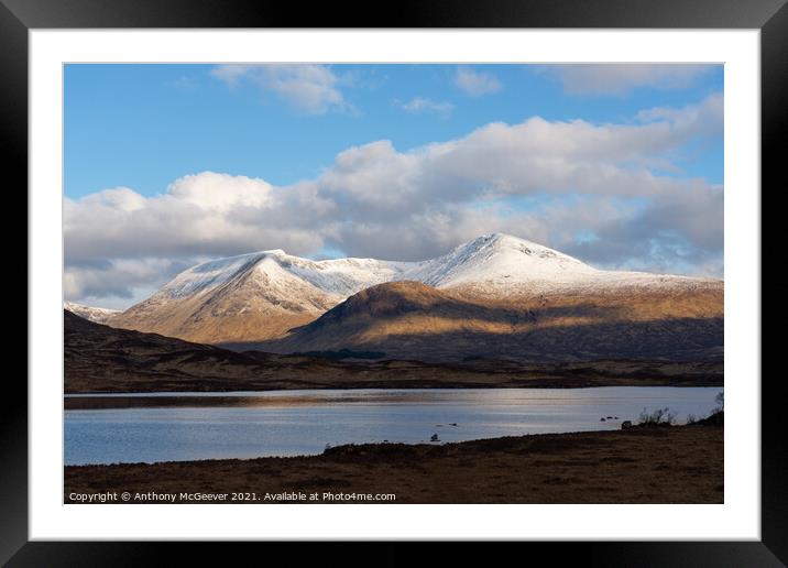 Black Mount Rannoch Moor Framed Mounted Print by Anthony McGeever