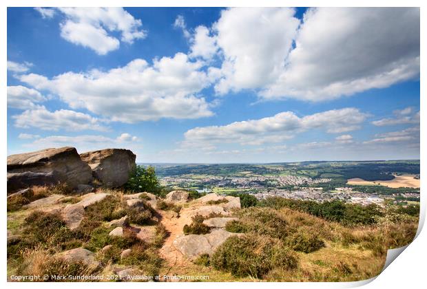 Otley from The Chevin in Summer Print by Mark Sunderland