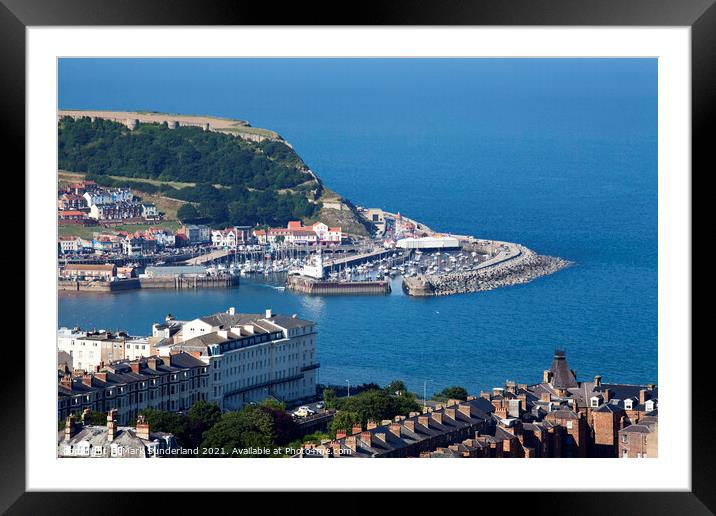 Old Harbour and East Harbour below Castle Hill at Scarborough Framed Mounted Print by Mark Sunderland