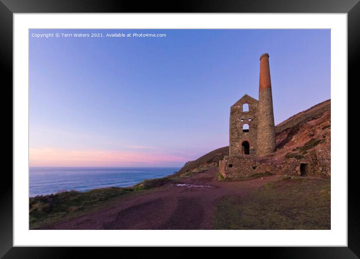 Sunset at Wheal Coates Framed Mounted Print by Terri Waters