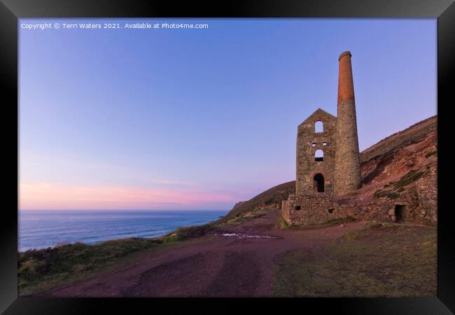Sunset at Wheal Coates Framed Print by Terri Waters