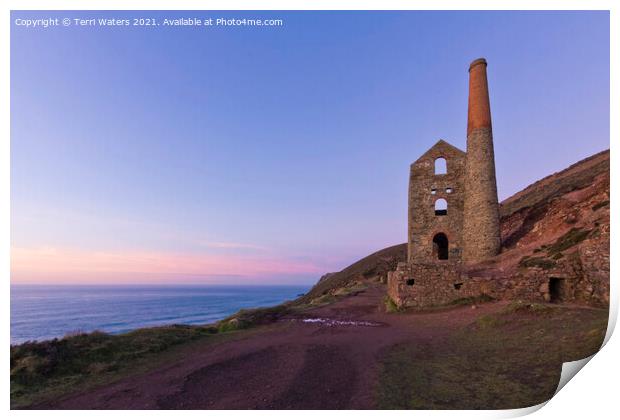 Sunset at Wheal Coates Print by Terri Waters