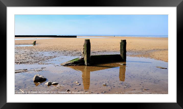 Rossall Beach Panorama Framed Mounted Print by David McCulloch