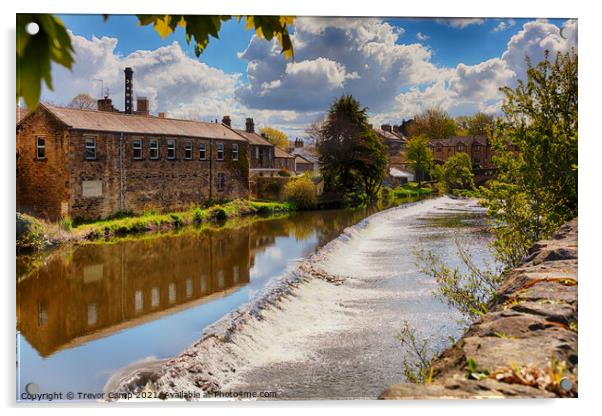 The Weir,  Bingley Acrylic by Trevor Camp