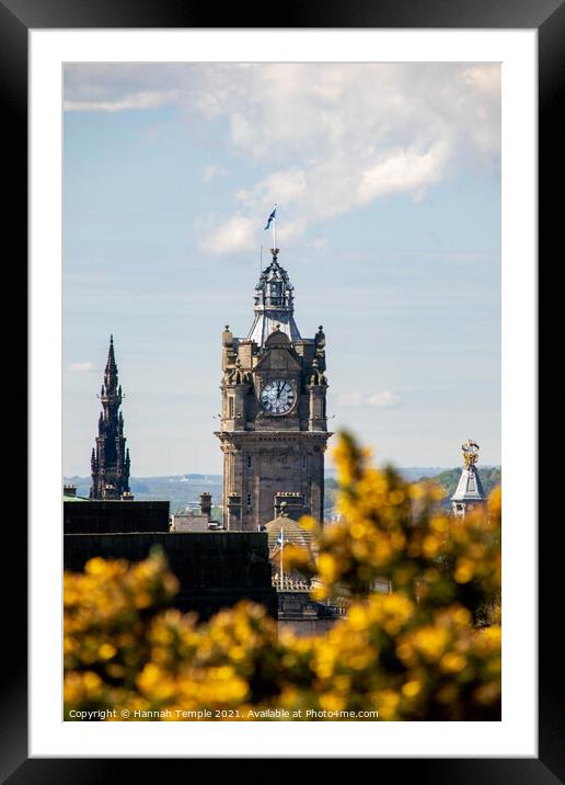 Clock tower from Calton Hill Framed Mounted Print by Hannah Temple
