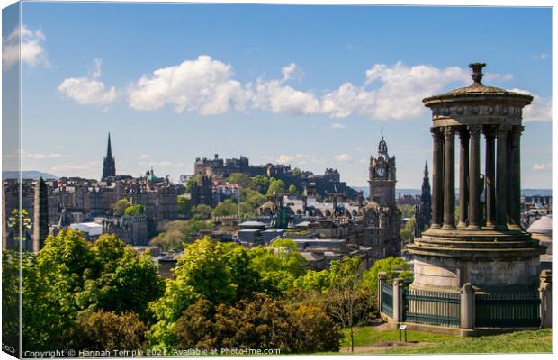 View from Calton Hill Canvas Print by Hannah Temple