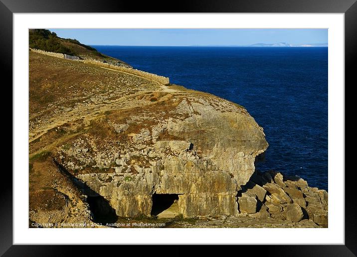Tilly Whim Caves, Swanage, Isle of Purbeck, Dorset Framed Mounted Print by Richard J. Kyte