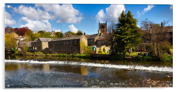The Long Weir, Bingley Acrylic by Trevor Camp