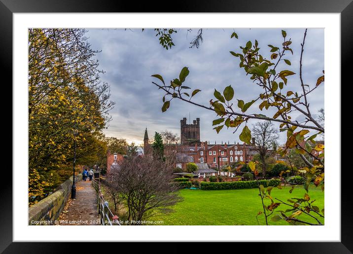 Chester Roman Wall during Autumn Framed Mounted Print by Phil Longfoot