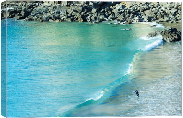 Turquoise Water Cornwall Canvas Print by Terri Waters